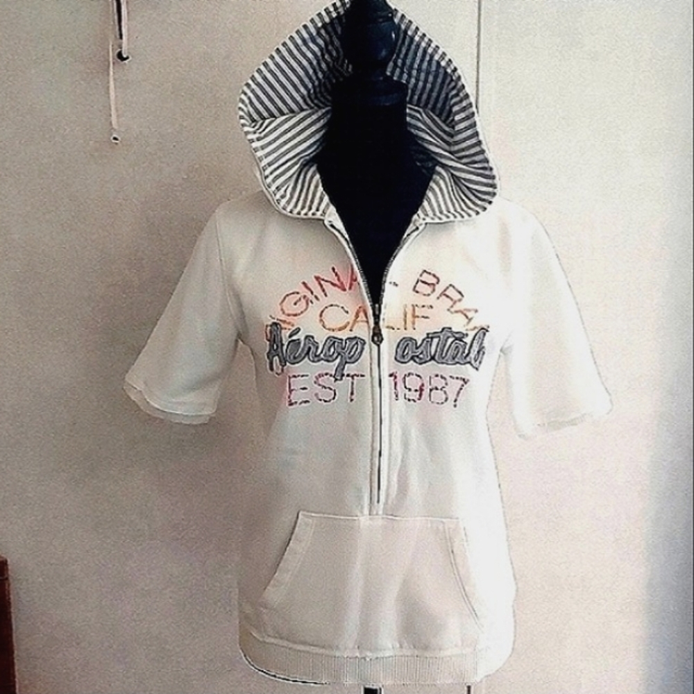 AEROPOSTALE RETRO PARTIAL ZIP HOODIE